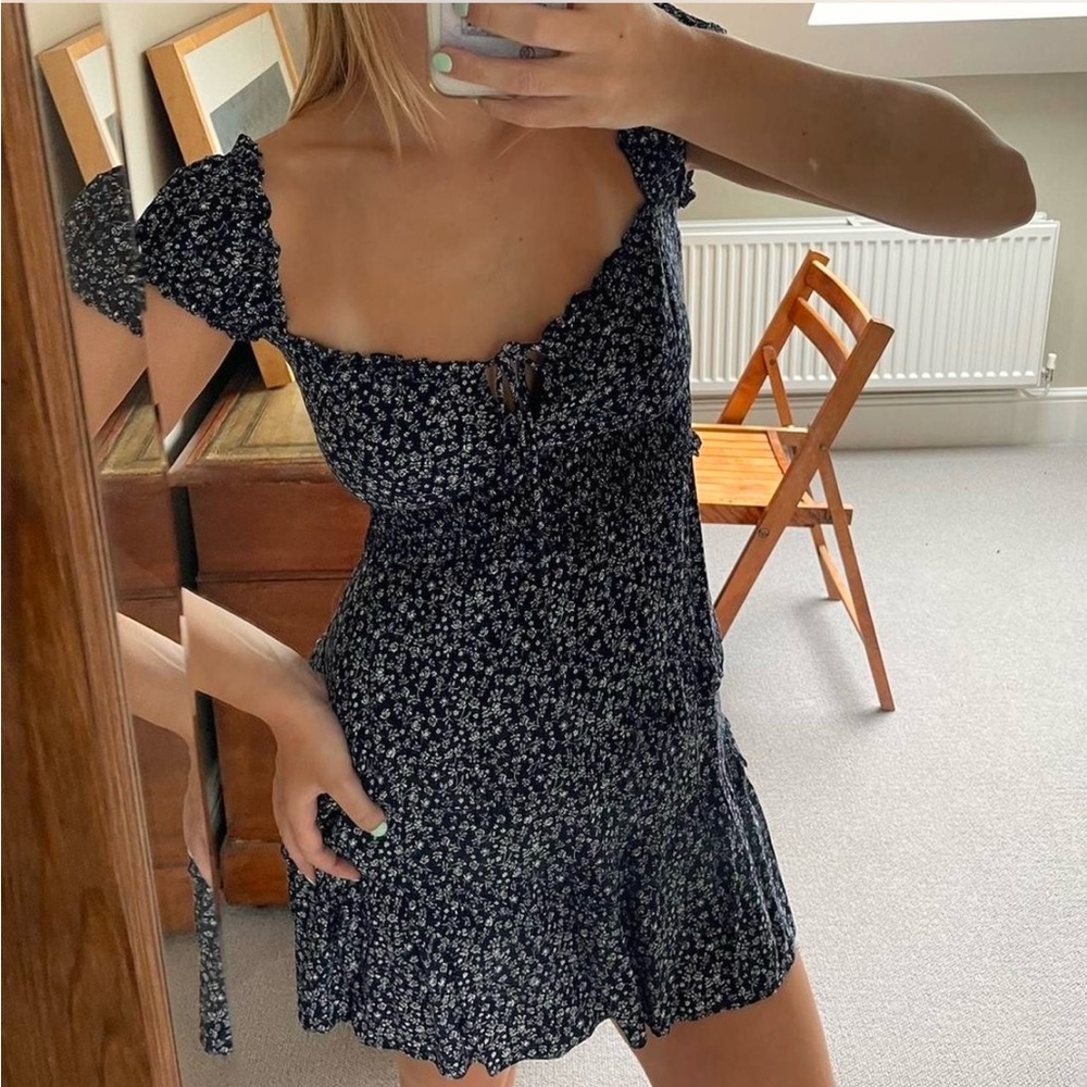 Sundae Muse Blue Floral Mini Dress